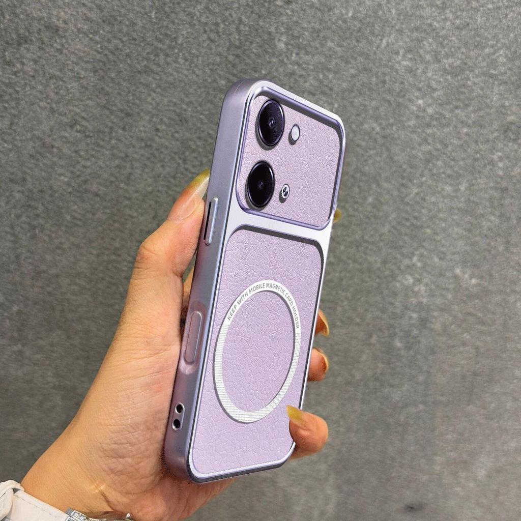 Upgraded Big Lens Protection Case for Vivo Y28 4G Luxury Leather Casing with Magnetic Ring