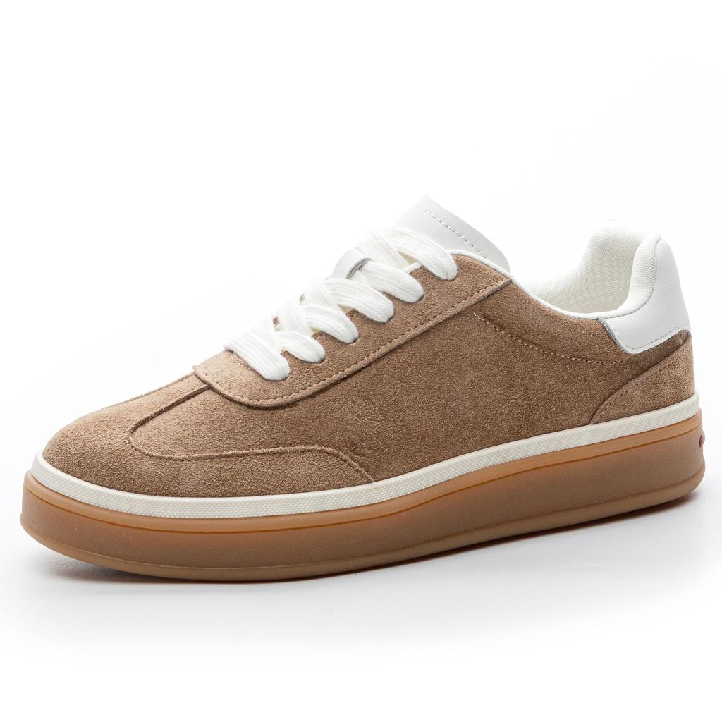 2025 Spring New Fashion European Station Leather College Wind Moral Training Shoes Women's Super Soft Casual Sports Running Shoes Flat