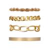 "European & American Stylish Twist Chain Hip-Hop Bracelet Set for Girls - 4-Piece Handmade Collection"