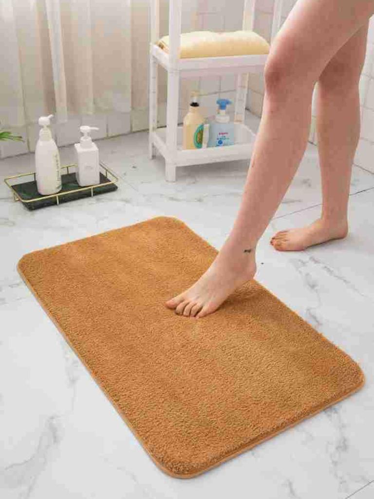 Coral Fleece Emboss Bathroom Cashmere Thickening Mat Bath Non-slip Carpets In Wash Basin Bathtub Side Floor Rug Shower Room Doormat Memory Foam 3D Pad