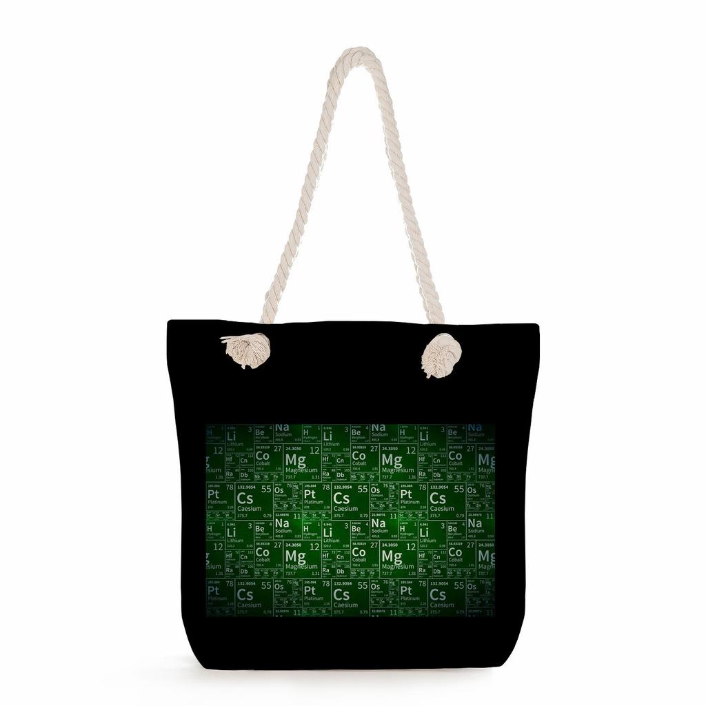 Physical Chemistry print thick rope single-shoulder beach bag 7216