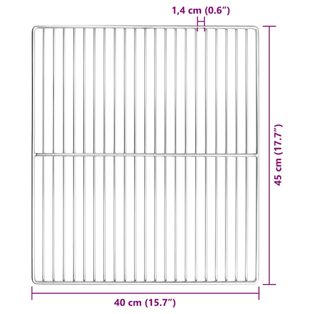 Grill Grid Silver 45 X 40 Cm Stainless Steel