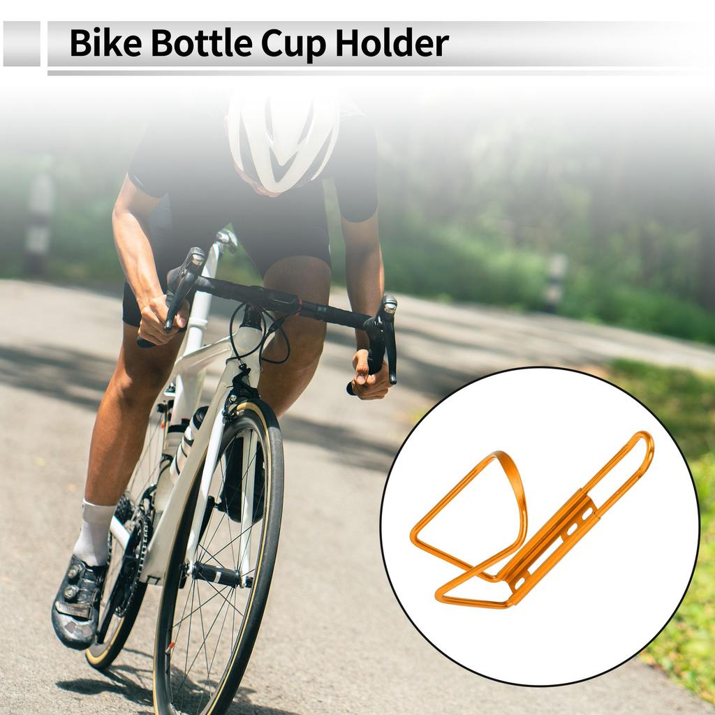 RATCHROLL 1pc Universal Motorcycle Bike Drink Holder Motorbike Bicycle Bottle Cup Holder Gold Tone Aluminum Alloy