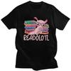 Custom Bookworm Readolotl Axolotl T Shirt for Men Pure Cotton Tshirt Fashion Tees Short Sleeve Animal Tshirts Clothing Gift