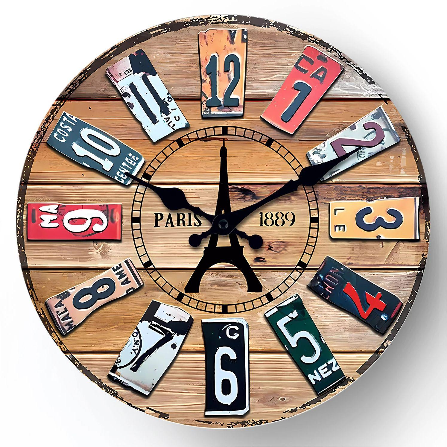 High-Quality Retro High-Quality Creative High-Quality Template High-Quality Digital High-Quality Wooden High-Quality Wall High-Quality Clock (as the picture,10 Inches)