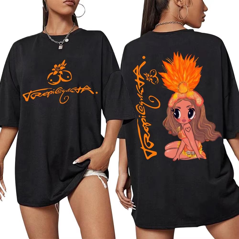 Karol G Tropicoqueta 2025 Album Graphic Tshirt Unisex Womens Aesthetic High Quality T Shirts Cute Oversized Casual Cotton T Shirt