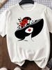 (Asian Size) Trend Watercolor Cute Print O-neck Short Sleeve T-shirts Fashion Female Casual Women's Top T Clothing  Graphic Tee