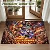 Crystal Velvet Square Rug Custom NameHunter × Hunter Pattern Non Slip Home Floor Decor Rug