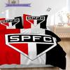 Sao Paulo FC Pattern Bedding Quilt Set Quilt Cover Pillowcase Home Decoration Birthday Gift (1 * Duvet Cover + 2 * Pillowcase, Without Core)