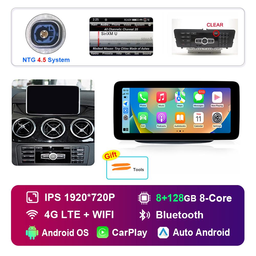 10.25 Inch 1920*720P for Benz B-Class W246 W245 2011 - 2019 NTG 4.0 4.5 System Android Car Radio Multimedia Player GPS 4G WiFi