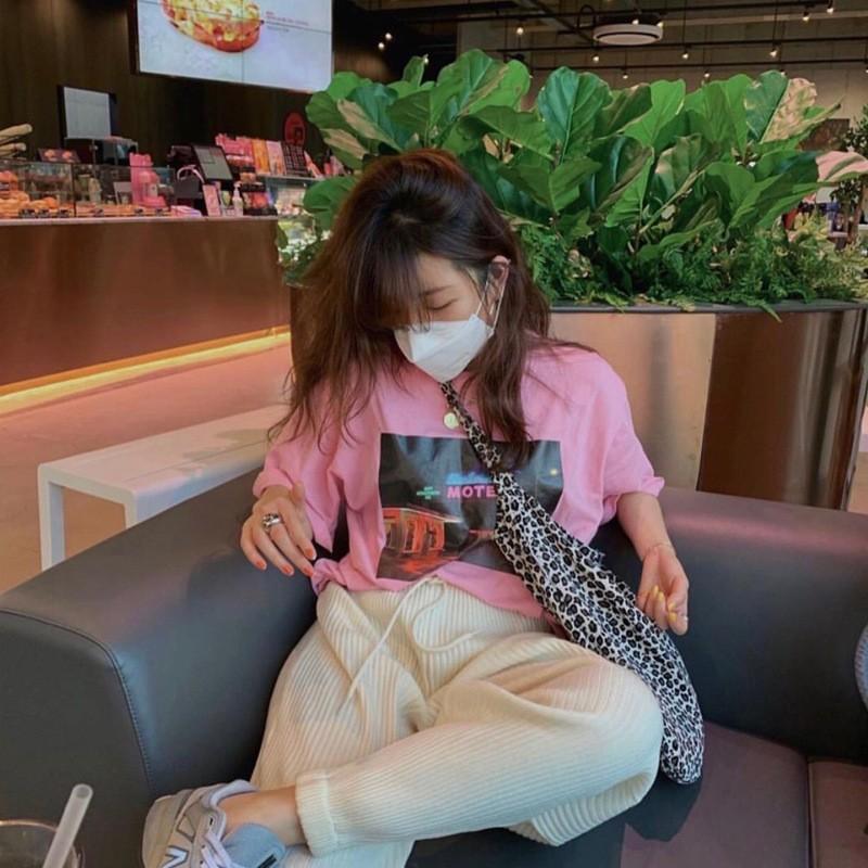 Leopard Print Canvas Bag Star Same Corduroy Printing Large Capacity Shoulder Bag Oblique Span Bag Double-layer single strap