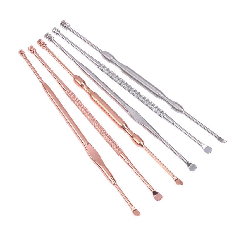 1/3Pcs Double Head Ear Wax Removal Cleaner Earwax Remover 360° Cleaning Ear Pick Stainless Steel Ear Care Tools