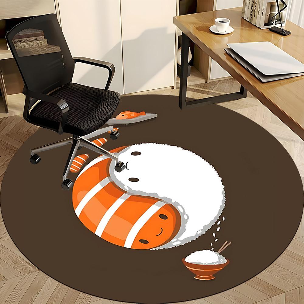1pc Sushi Rice Office Round Area Rug, Under Office Chairs Bedroom Living Room Home Decor, Room Deco, Available in Various Sizes
