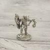 Solid White Copper Tribal Warrior Figurine Retro War Model Desktop Decor Gift for Men