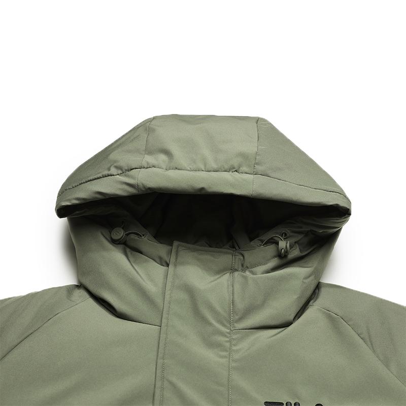 Fila Original Simple Fashion Retro Classic Versatile Comfortable Casual Warm Mid-Length Down Jacket Men Outerwear Green F61M549902FKK