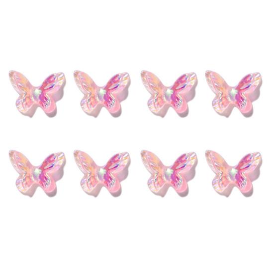 8Pcs Nail Rhinestone Exquisite DIY Lightweight Double Layer Butterfly Nail Ornament for Women