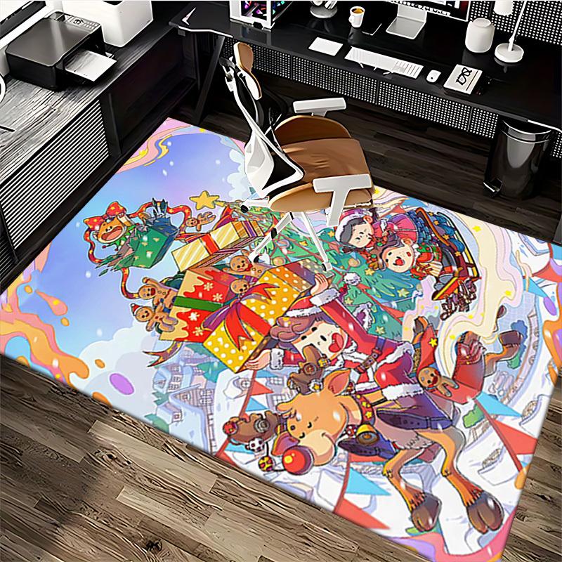 Christmas Anime Cartoon Design Chair Mat - Non-Slip Carpet for Office, Home Decor, Living Room, Bedroom, Game Room & Dormitory.R048