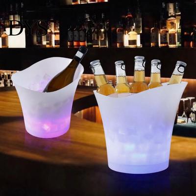Durable Ice Bucket LED Light Up Bucket, Glowing Beer with Color Champagne Bottle Cooler Changing Lights, Battery Powered for Bar KTV Party Frosted