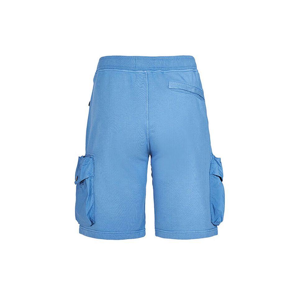 STONE ISLAND Ss22 Solid Color Logo Pocket Sports Shorts Men Shorts Blue 761565051-V0046