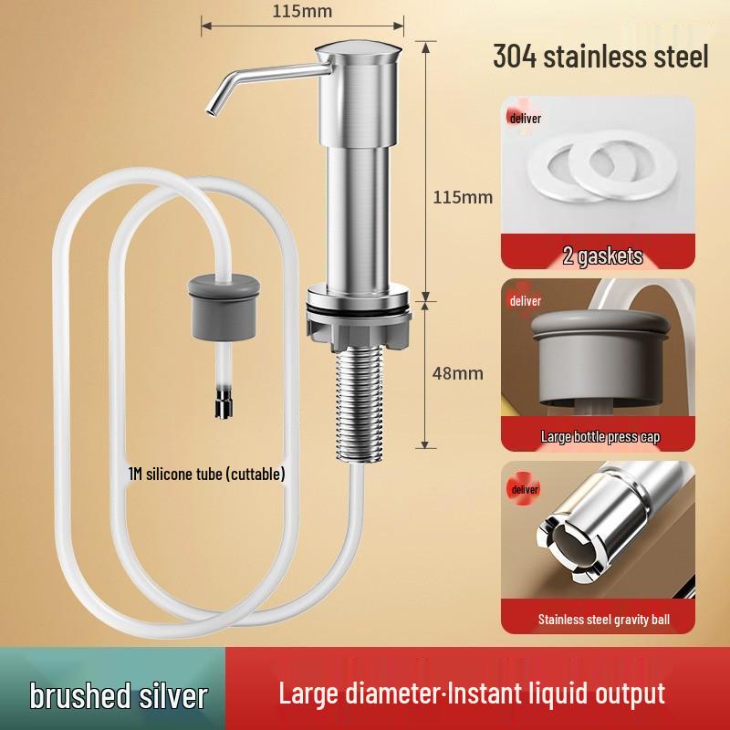 Distributeur de Savon et Détergent de Cuisine Aquarium avec Tube d'Extension