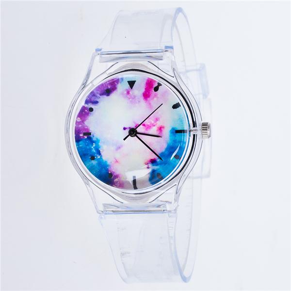 1 PC Jelly Silicone Watch Transparent Belt Skull Casual Women Dress Watch Girls Clock Wristwatches