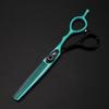 6.0-Inch Napson Black Green HB-02 Serrated Hairdressing Scissors