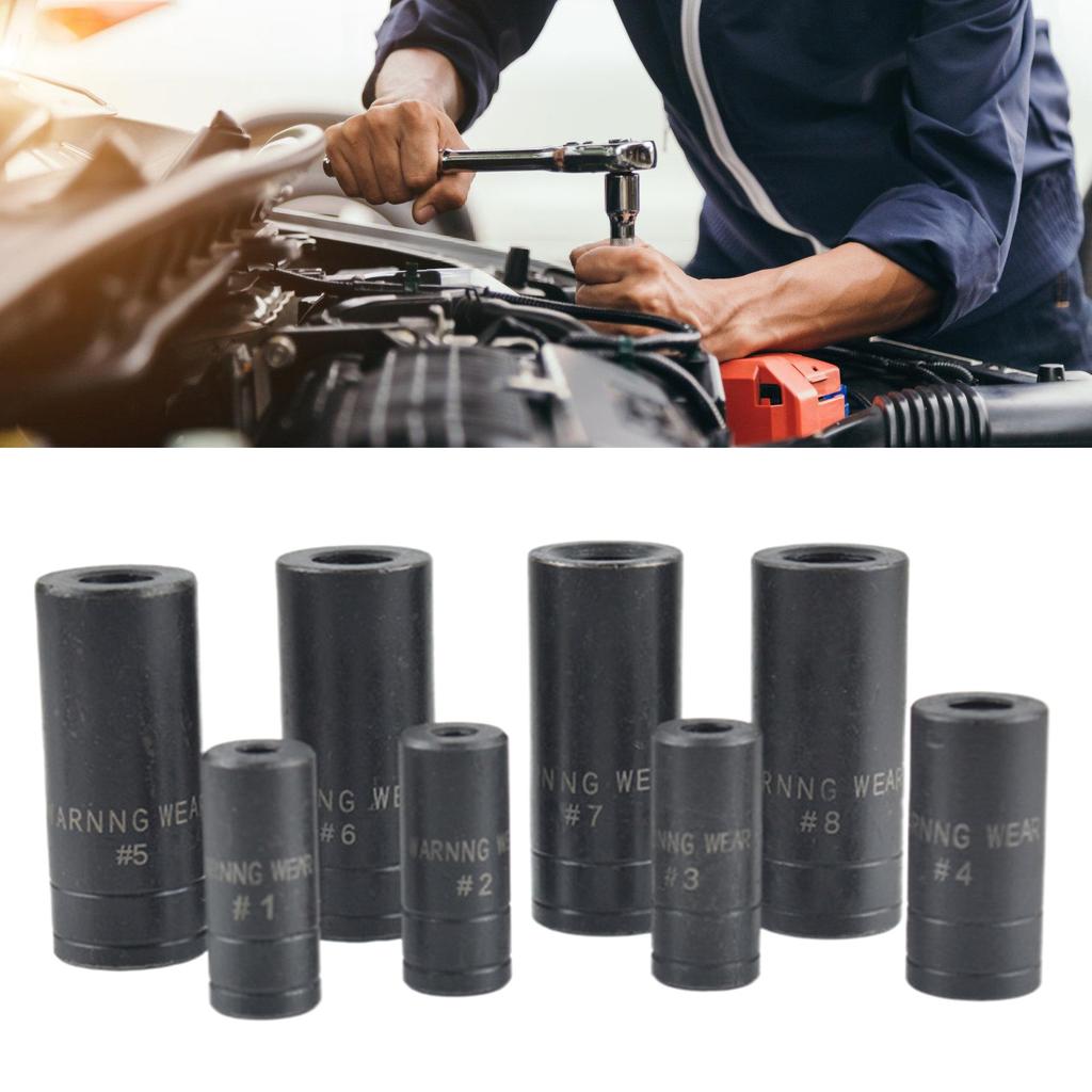 8Pcs 1/4 3/8 Hex Socket Wrench Head Standard Car Auto Truck Repair Tools For Ratchet Wrench Deep Sleeve Replacement