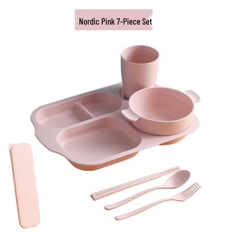 Kids Wheat Straw Divided Meal Plate