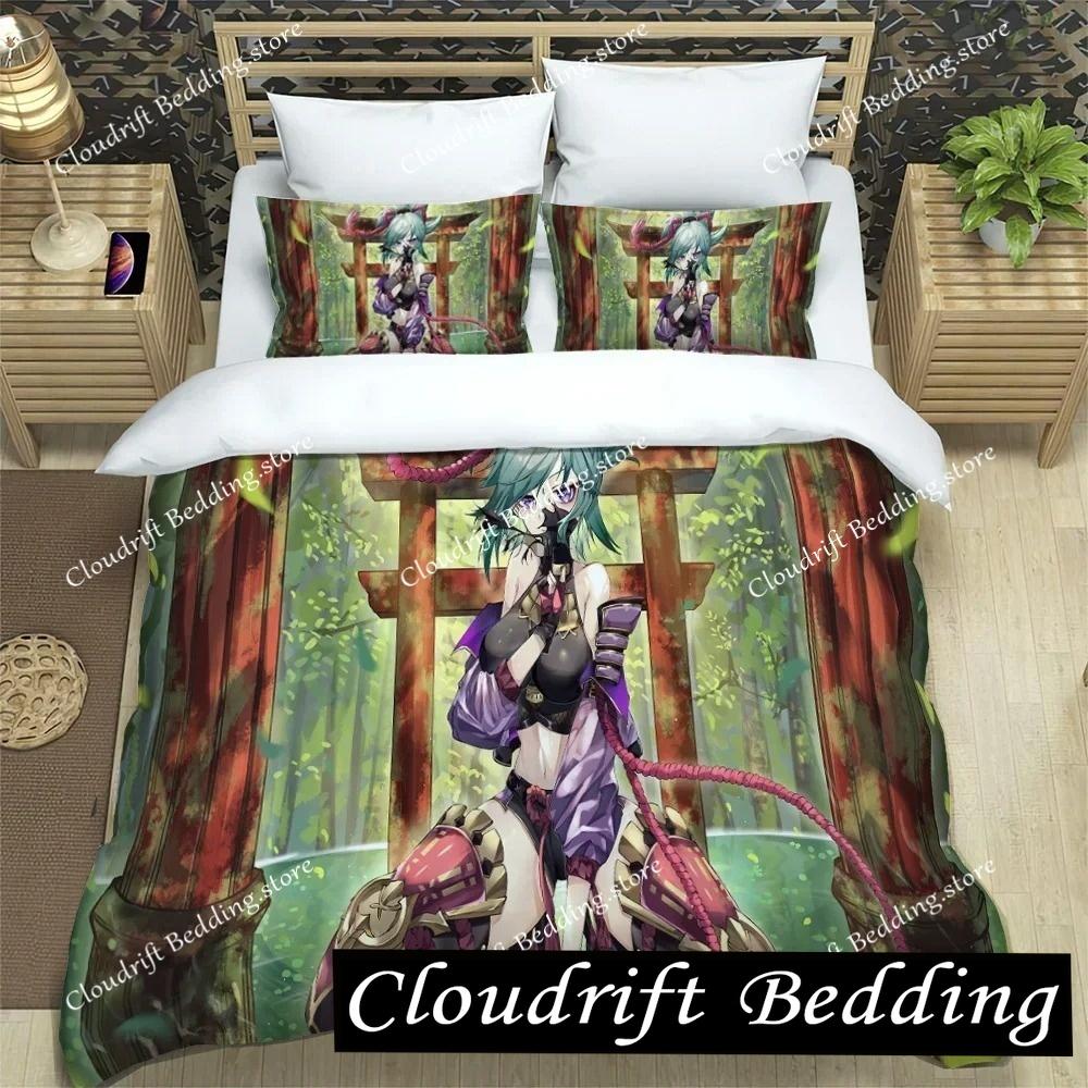 Genshin Impact Element Duvet Cover Set Cartoon Bedding Set Bedroom Dormitory Soft Single Double Duvet Cover For Boys