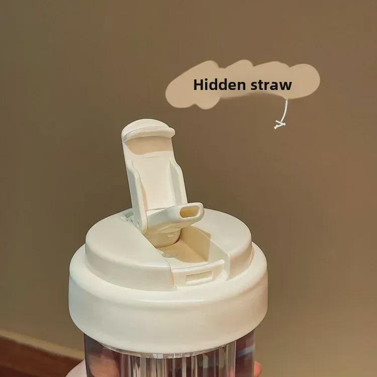 High-Value, Heat-Resistant Straw Cup for Girls & Students - Portable, Anti-Fall Plastic Tea Cup