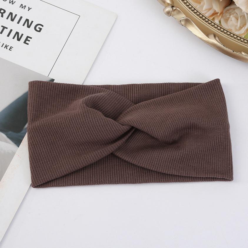 Elastiska Håraccessoarer Dam Nya Stickade Trådtvinnade Turbanband Massivt Brett Stickat Knutet Yoga Hårband Yoga Pannband