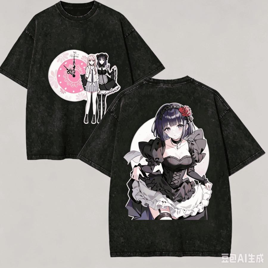 Popular Anime 'My Fashion Idol' T-Shirt, Marlin Fashion Washed Loose Short Sleeve