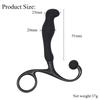 Black Silicone Prostate Massager Plug for Men Curved P-Spot Anal Plug with Ring Handle Male Anal Training Sex Toy