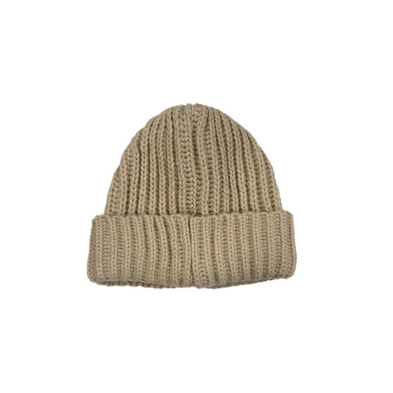 Wool Hat Women's Big Head Circumference Shows a Small Face, Loose Autumn and Winter Basic Solid Color Knitted Hat Student Head Cover Cold Hat