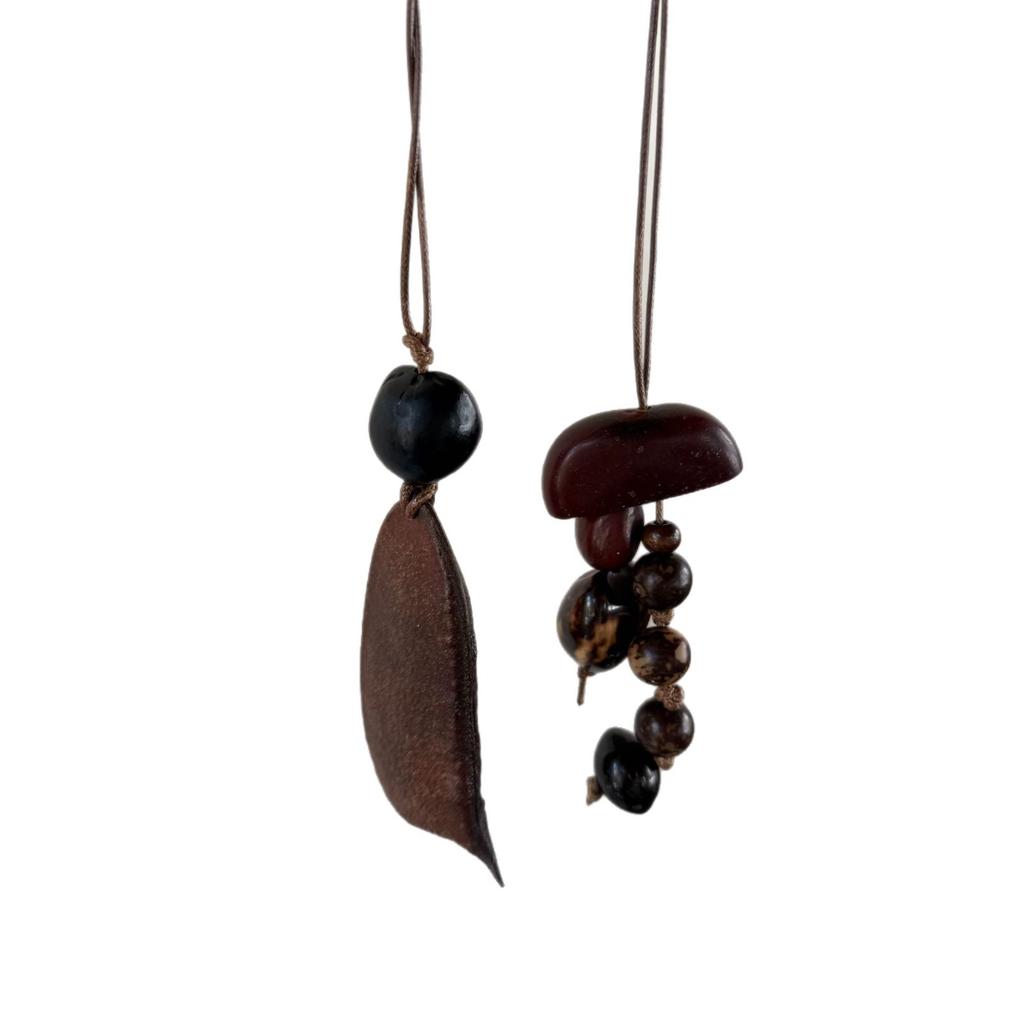 Pflanzenfrucht Anhänger Perlenkette Natürliche Eichelkette für Damen Mode Pulloverkette Modeschmuck Geschenk Zubehör