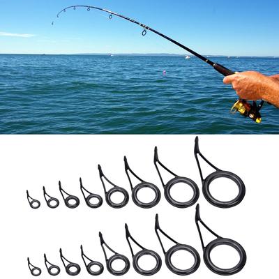 16Pcs Fishing Rod Tip Guide Repair Kits Single Leg Ceramic Ring Fishing Poles Eyelets Rod Guide Tip Circle Rings Eye