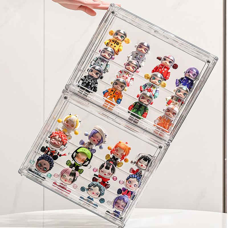 Caixa de Exibição de Armazenamento em Acrílico Transparente Para Brinquedos Fingures Vitrine Para Figuras e Bonecos Blind Box Organizador de Figuras de Ação