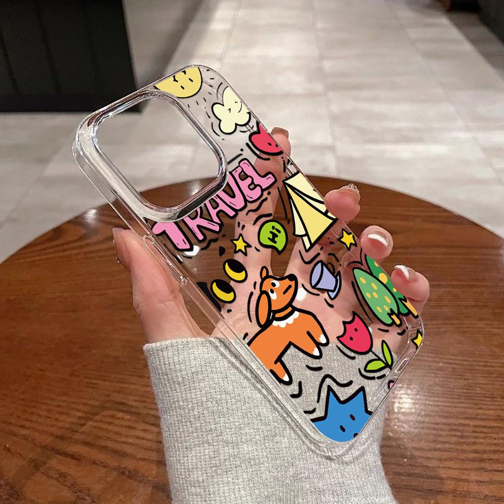 Acrylic Phone Case for iPhone 11 12 13 14 Pro 12 14 16 Pro Max for Samsung A16 A36 A56 S24 FE High-quality Painted Anti-fall Mobile Phone Case