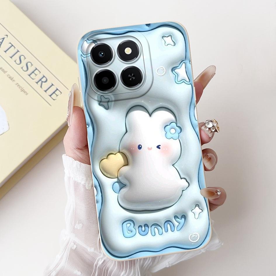 6.61" For Honor X6c 2025 Case Cute Panda Rabbit Soft Liquid Silicone Shockproof TPU Back Cover For HonroX6c Play 9C NIC-LX1 Para