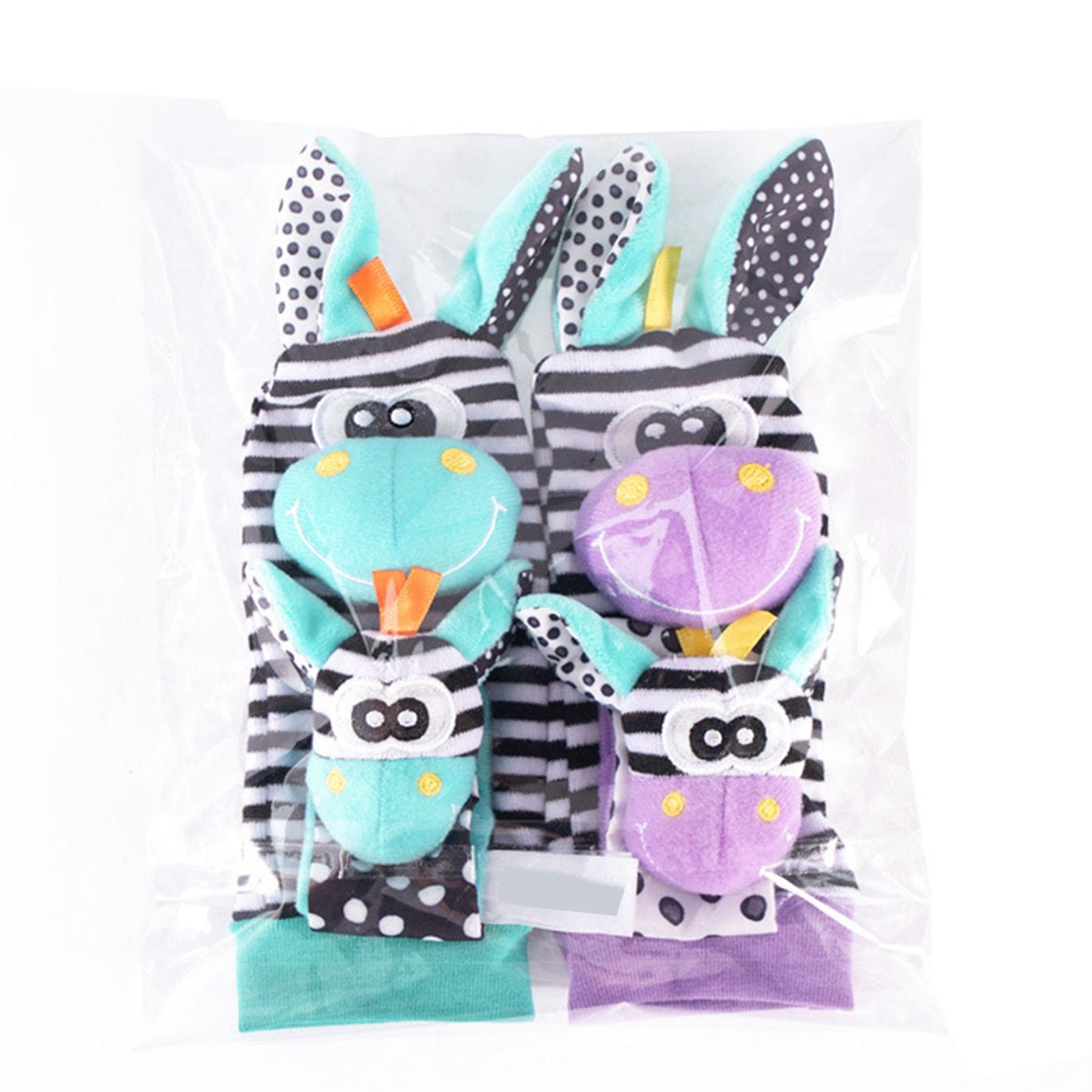 

Baby Wrist Rattle Foot Finder Socks Set Animal Shape Plush Stuffed Baby Socks Toys for Newborn Boy Girl 005