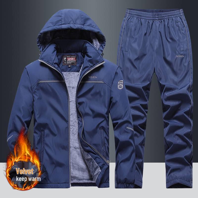 Conjunto de Ropa Deportiva para Hombre con Forro Polar para Otoño/Invierno