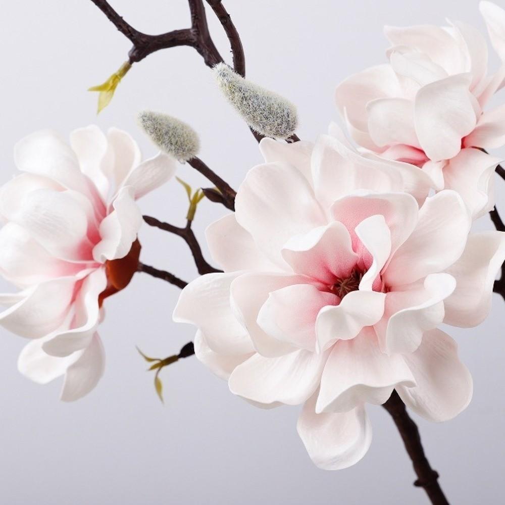 Realistic Artificial Magnolia Flower Handmade Faux Magnolia Branch Home Living Room Decor