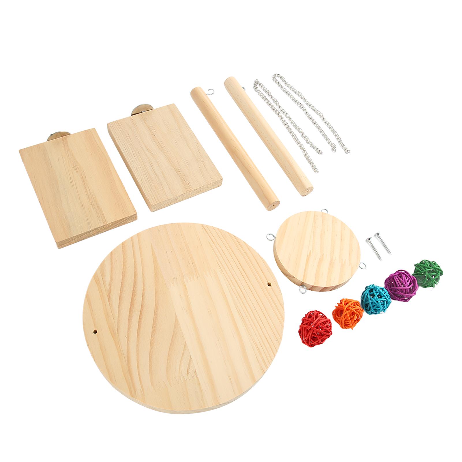 Hamster Platform Swing Toys Double Layer Wooden Hamster Enrichment Toy for Dwarf Hamster Gerbil Budgie Finch