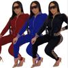 2024 Trendiges Europäisch-Amerikanisches Bedrucktes Reißverschluss Flicken Casual Mode Set