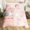 Cartoon Rabbit Duvet Cover Twin Cute Animal On The Moon Quilt Cover Microfiber Cloud Galaxy Space Bedding Set for Boy Girl Gift