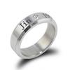 Vogue Men Titanium Steel Crystal Stone Letters Carving Finger Ring Ornaments Gift