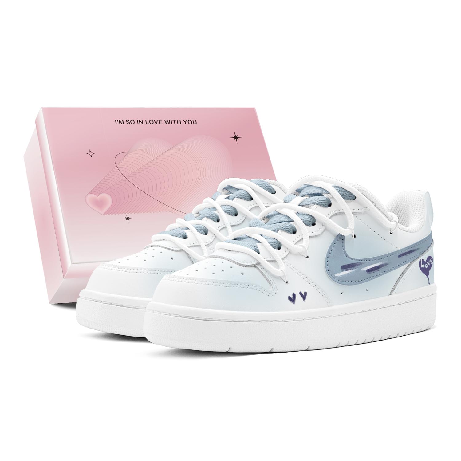 

Nike Court Borough GS Couple s, Sky Love Low top Skateboard Shoes Women s BQ5448-100(TeamS2-S-BOX) 36