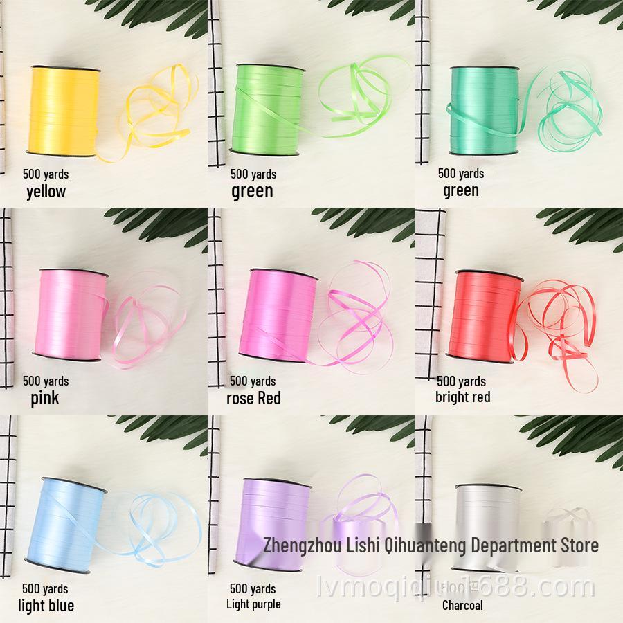Solid Color Helium Balloon Ribbon - Red, Blue, Pink, Purple, Green, Yellow Multicolor Balloon String for Tying