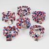 Artificial Crystal Bracelet Elastic Bracelet Independence Day Handmade Bracelet Stackable Bracelets for Adding Charm