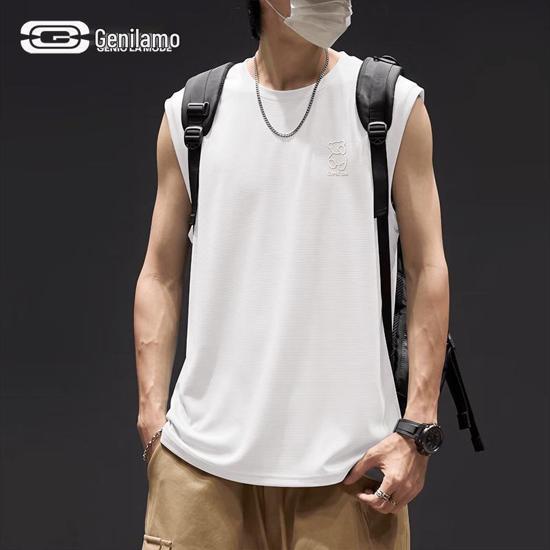 GENIOLAMODE Men s Breathable Ice Silk Vest M